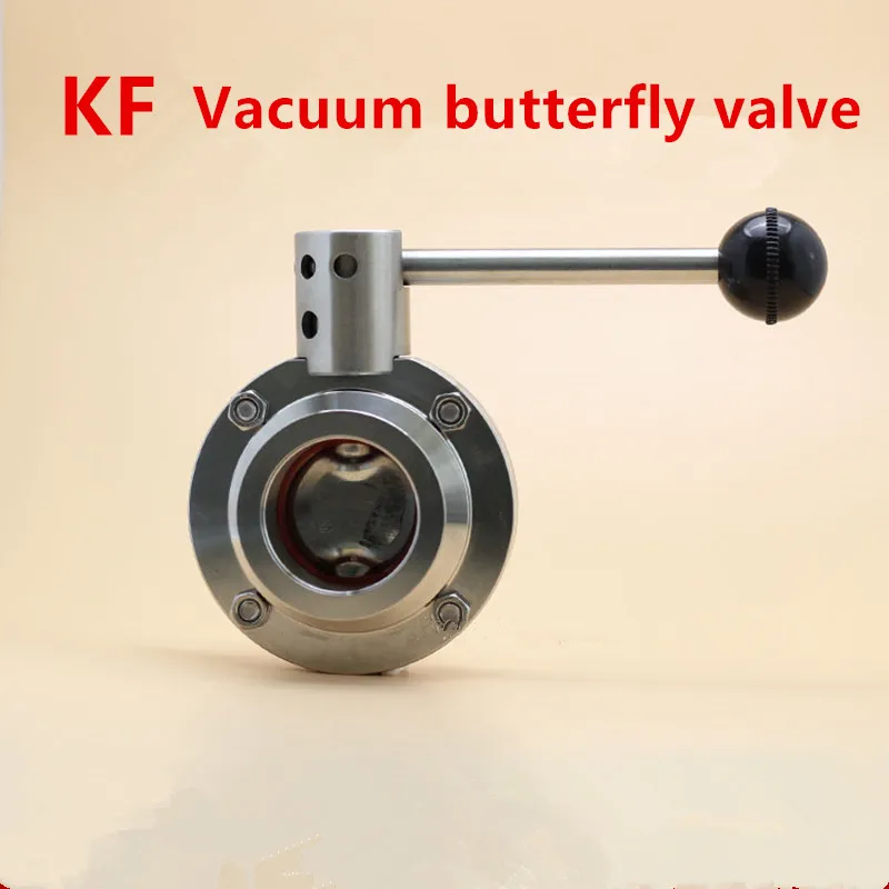 KF butterfly valve KF16/25/40/50 Manual Vacuum Butterfly Valve 304 Stainless Steel KF vacuum quick-loading butterfly valve