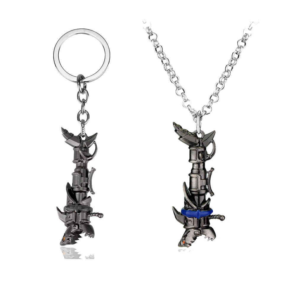 Juego LOL MOBA Jinx llavero colgante Jinx tiburón Bazooka llavero accesorios de Cosplay regalo de seguidor para hombres mujeres mochila joyería