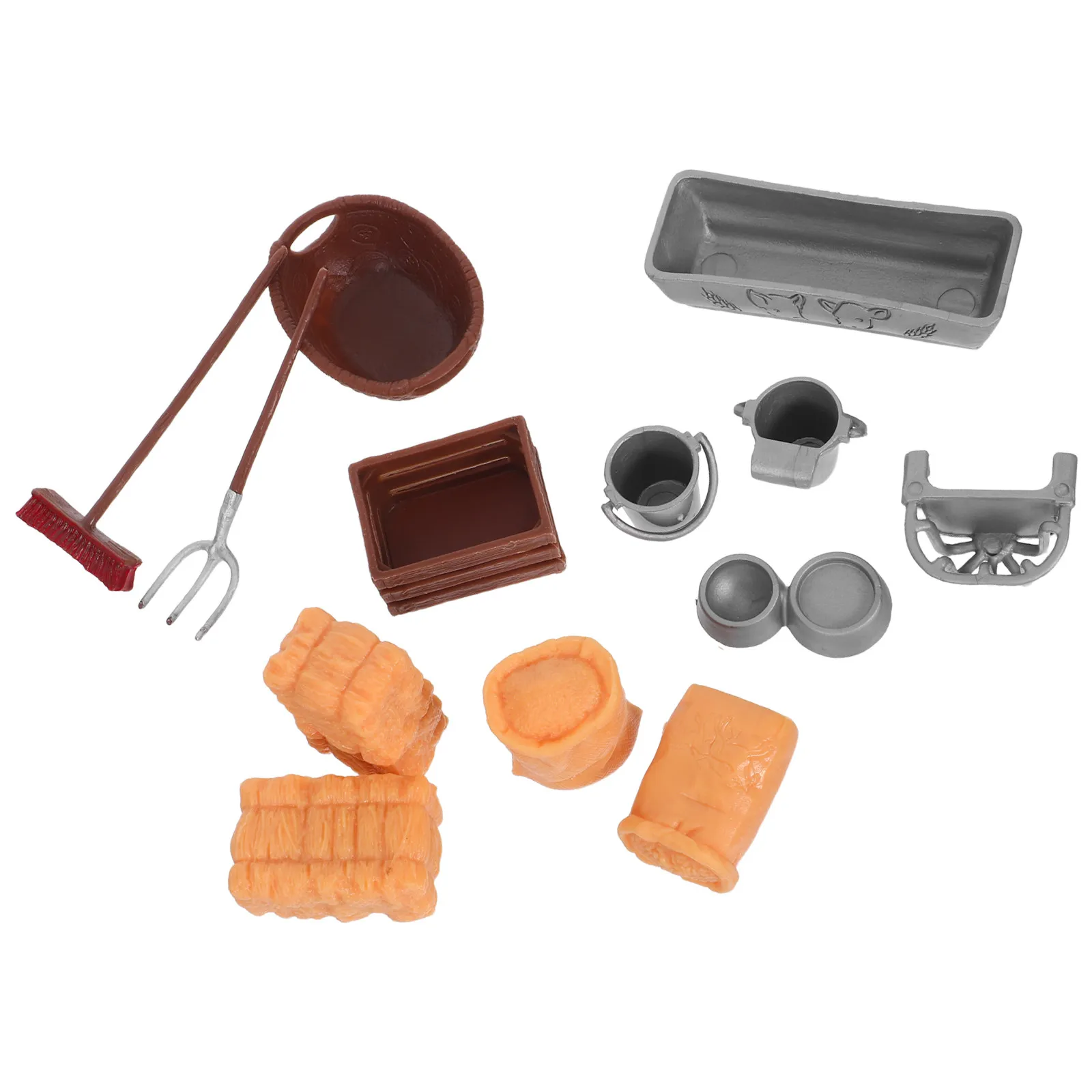 1Set Comprehensive Farm Playset Includes Barn Hay Feed Accessories Tools Realistic Miniature Farm Props for Kids Indoor Outdoor