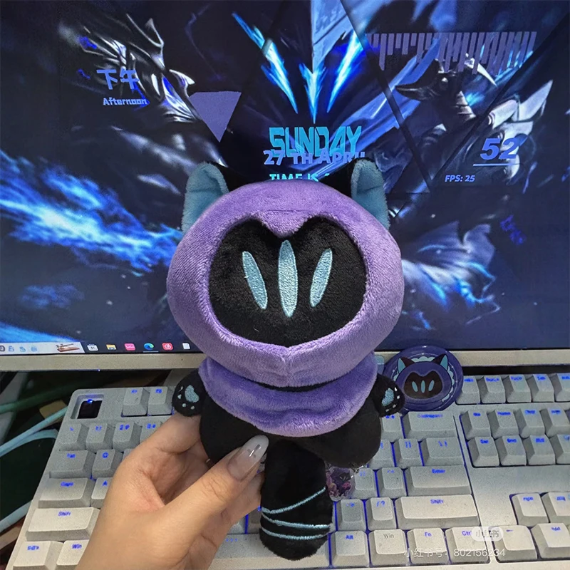 Fearless Contract Shadow Cat Plush Toy for Kids – Valorant Themed Omen Doll Birthday Gift – Soft Cuddly Stuffed Animal Toy
