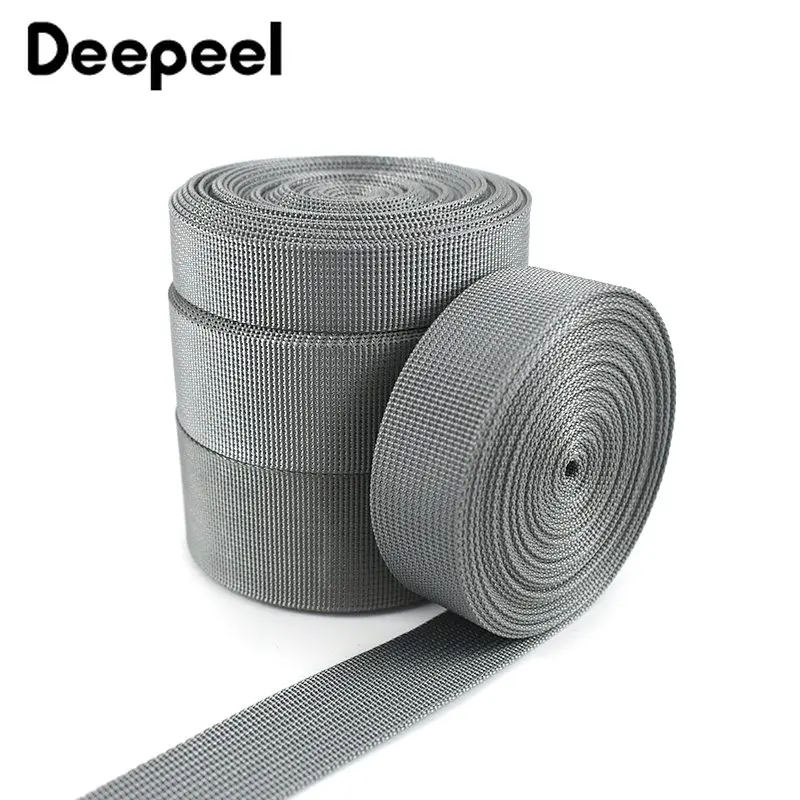 5Meters Gray Nylon Webbing Tape 20/25/32/38mm Backpack Bag Strap Decorative Ribbon Safety Belt Clothes Bands Sewing Accessories