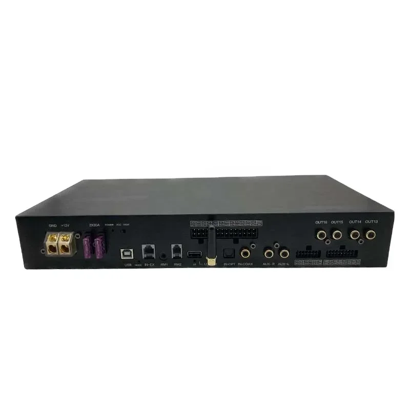 2025Car Amplifiers car dsp 12 channel 1200W Audio Amplifier Vehicle Subwoofer Bass Amplifier Enclosure Auto Sound