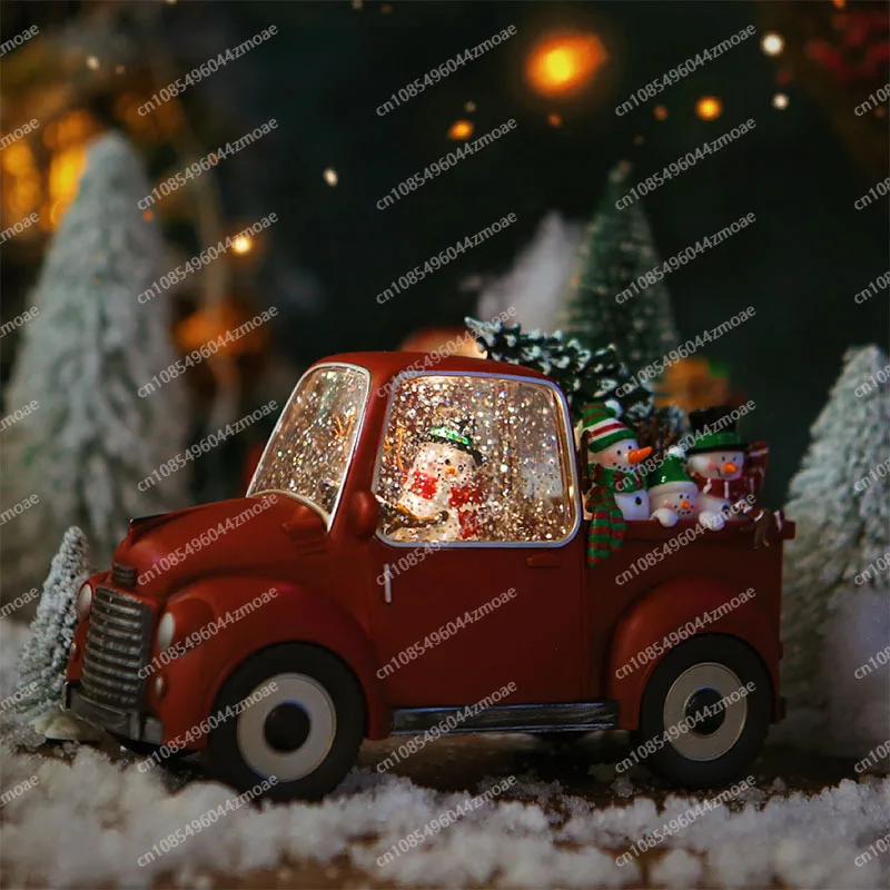 عشية عيد الميلاد صندوق تشغيل الموسيقى صندوق تشغيل الموسيقى كريستال الكرة سانتا كلوز هدية عيد ميلاد الأطفال ترتيب المشهد #4