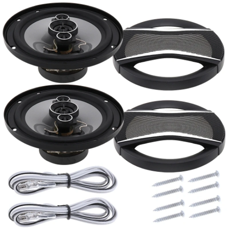 2Pcs 6 Inch 650W 4 Way Universal Car Coaxial Hifi Speakers Auto Audio Music Stereo Speaker Non-Destructive Installation