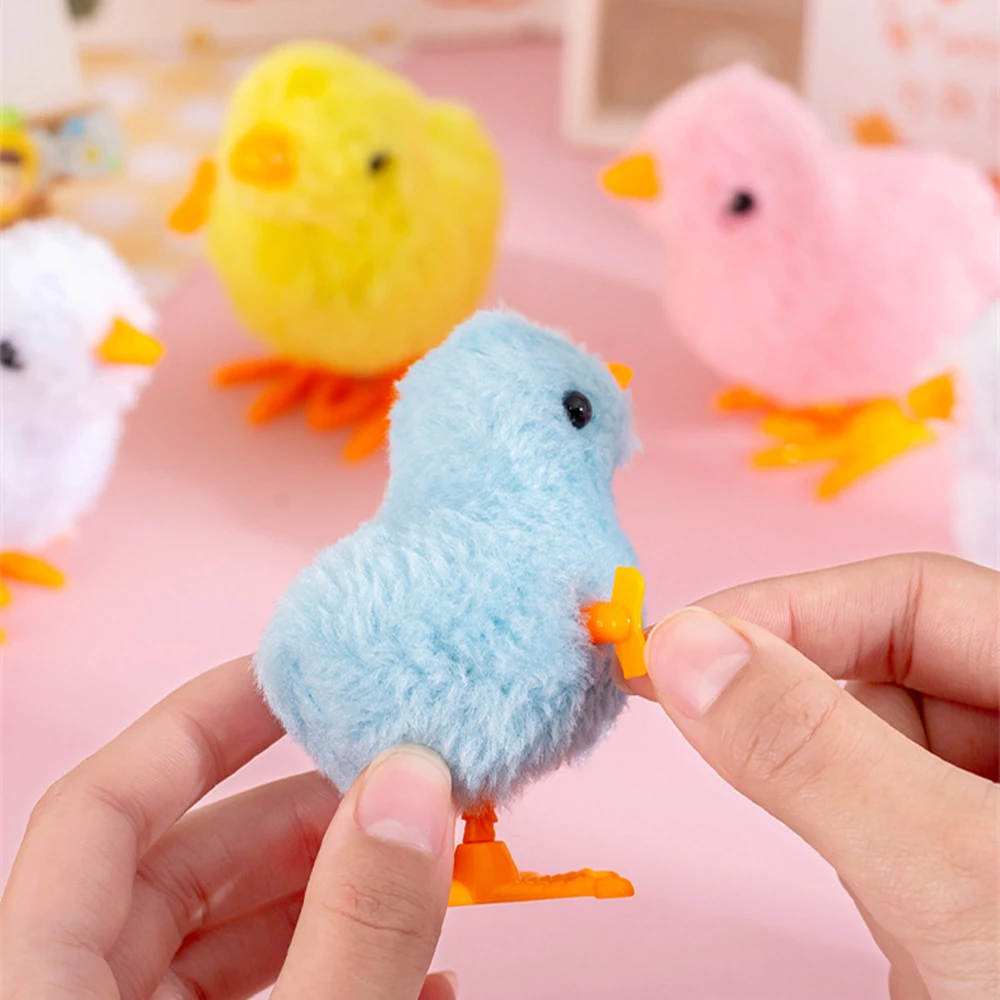 10PC Fun Plush Clockwork Jumping Chick Kids Toys Birthday Party Easter Gift Pinata Stuffing Boys Girls Carnival Party Prizes Bag