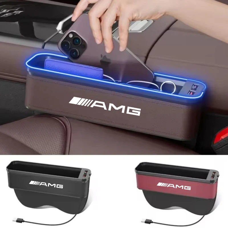 

Car Seat Gap Organizer USB Charging Multifunction Storage Box For Mercedes Benz AMG A B C E G CLA W211 W203 W204 C260 E300L A200