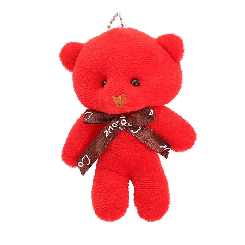 10pcs/pack 12cm Mini Bow Tie Teddy Bear Pendant Plush Toy Colorful Teddy Plush Keychain image 6