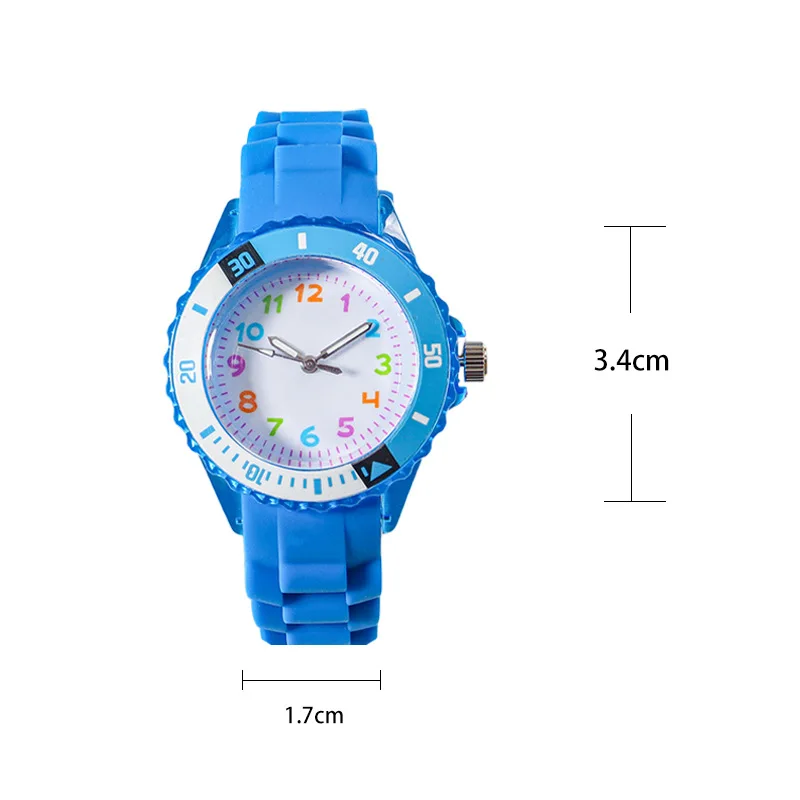 Kids Analog Watch for Boys Girls Soft Silicone Band Colorful Number Cute Watches for Children Quartz Wristwatch Reloj Mujer