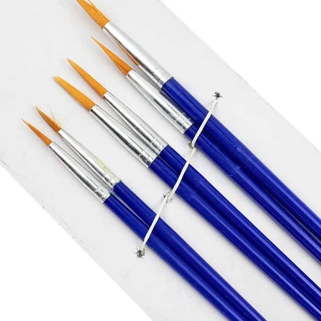 

6 шт., художественные кисти, прочная нейлоновая щетина для рукоделия, живопись на холсте, деревянная поверхность из камня