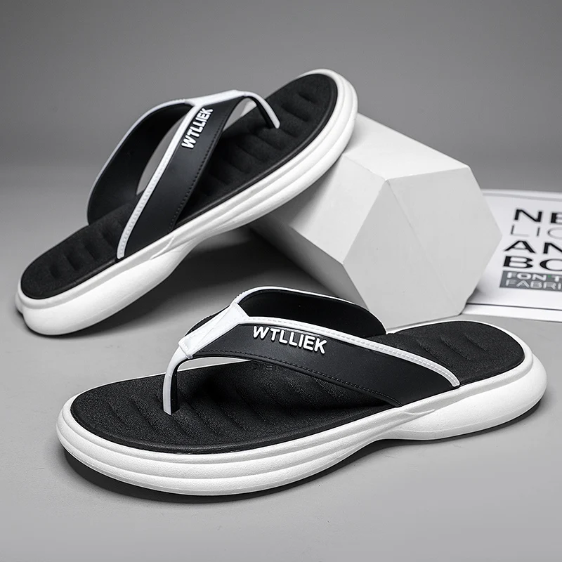 Hot Sale Blue Summer Flip Flops Men Massage Slippers Comfortable Indoor Home Slippers Men Beach Slides Non-Slip Casual Flip Flop