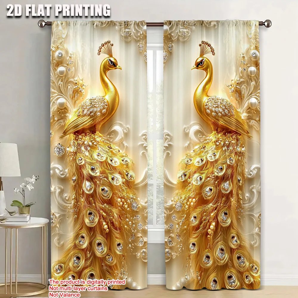 

2 шт., шторы в виде павлина (3) Универсальный полиэстер, без электричества Праздничный декор стен Идеально подходит для различных эстетических декора комнаты