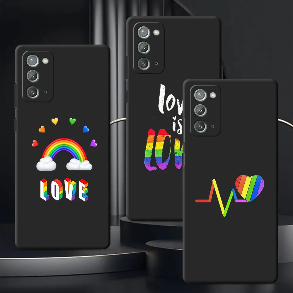 Black Case For Samsung Galaxy Note 20 Ultra 5G 10 Plus 9 TPU Phone Cover M12 J6 Plus J7 J8 J5 Prime Shell Gay Lesbian Lgbt Given