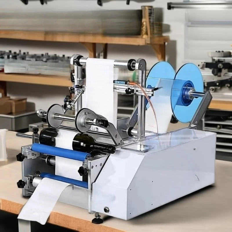 

FK603 Semi-Automatic Horizontal Sticker Machine Food Jar Labeling Budget-Friendly Bottle Applicator