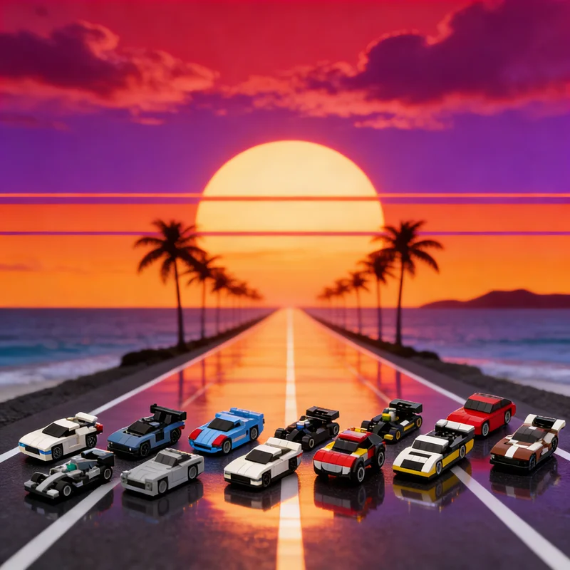 ชุดตัวต่อ MOC City Champions รถสุ่ม 5 แบบ รุ่นกว้าง 5 สตั๊ด ของเล่นตัวต่อสถาปัตยกรรม DIY ของขวัญคริสต์มาส เสริมสร้างการเรียนรู้ 1145 ชิ้น