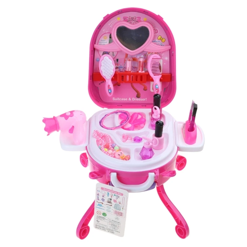 trucco per bambini da 36 pezzi per ragazza Set giocattoli per trucco per vestire finta bellezza Set da trucco con valigia