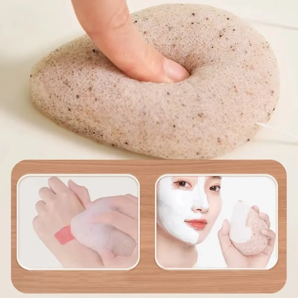 Walnut Seed Makeup Konjac Puff Soft Washable Cleaning Konjac Sponge Reusable Exfoliator Face Wash Cleaning Sponge Skin Care