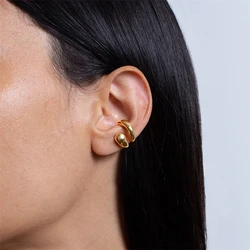 New double-layer ear bone clip fashion metal no ear piercing simple ear clip ladies unique jewelry accessories 2024