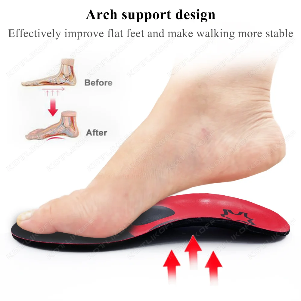 PU Leather Orthopedic Insole Orthotic Arch Support Inserts Flat Foot Shoe Pad Latex Antibacterial Active Carbon Comfort Care - view 6