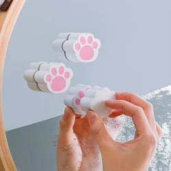 Kawaii Cat Paw Cleaning Sponge Block for Mirror Metal Surface Washbasin Scrubbers Cleaning Tools Kitchen Bathroom Gadgets