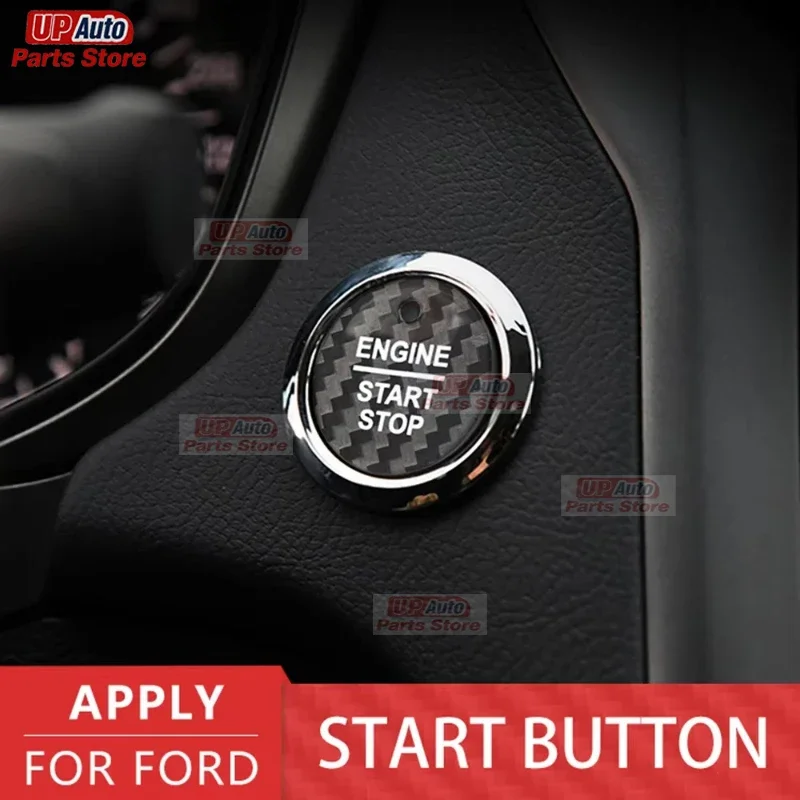 For Ford Fox Forex Road Shaker Taurus Sharp World Mondeo F-150 Explorer Car Carbon Fiber Engine Start Stop Switch Button Cover