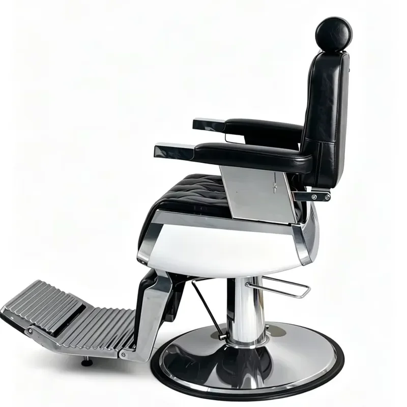 Modern Black Barber Chair Heavy Duty Professional Hydraulic Pump Stainless Steel 360 Degree Rotary Adjustable Hospital