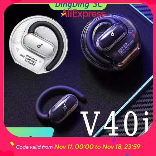 Imagen 1 del producto SoundCore V40i auriculares inalámbricos Bluetooth con 4 micrófonos AI reducción de ruido batería de larga duración IPX5 auriculares deportivos personalizados impermeables