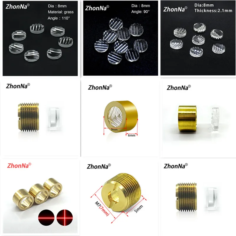 One-line Laser Module Lens 110 Degree Optical Lens 8mm Diameter Glass Lens Laserleve Head Accessories For Positioning Instrument