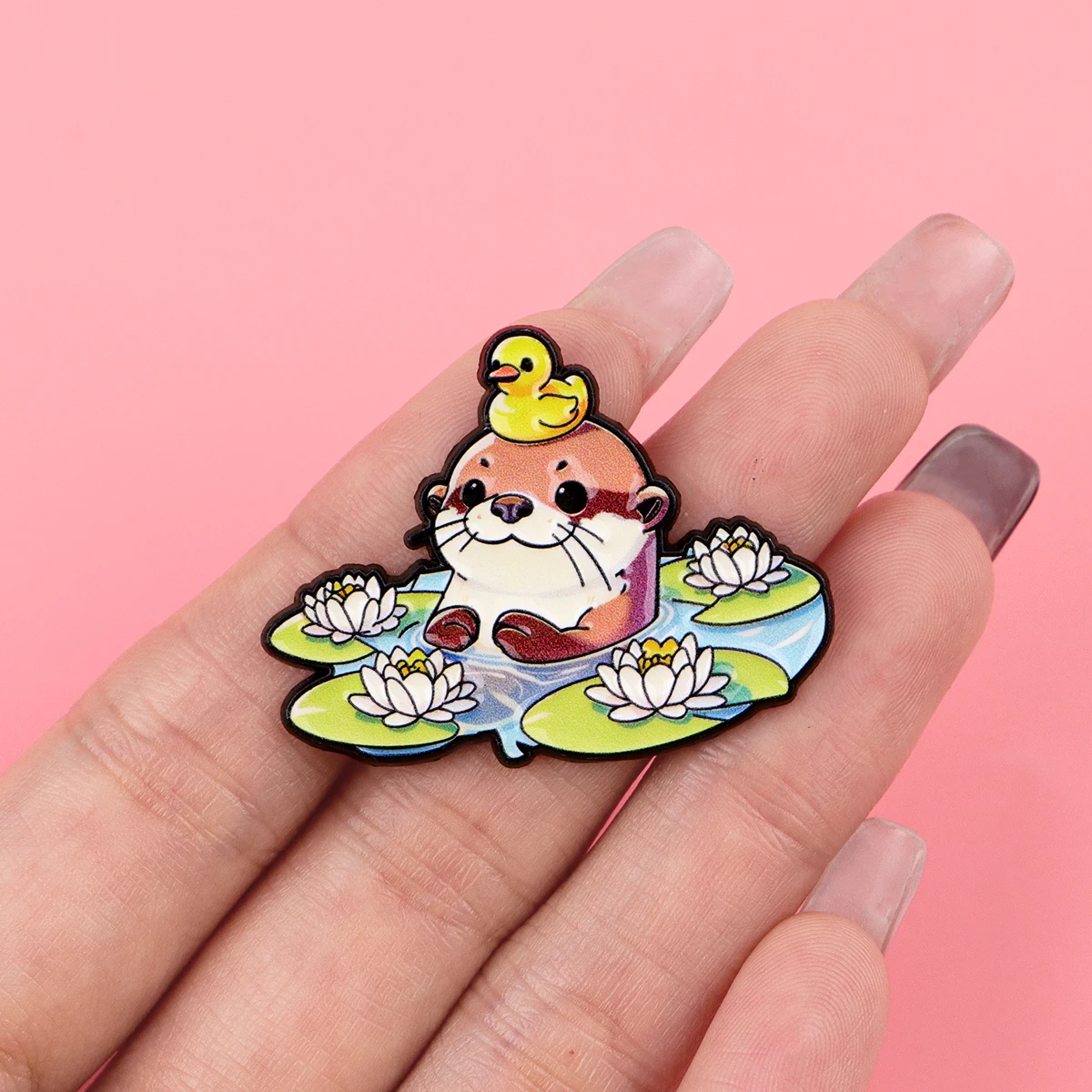 Cute Otter Enamel Pin Cute Duck Brooch Pines Lapel Pins Badge on Backpack Clothing Accessories Animal Jewelry Friends Gifts