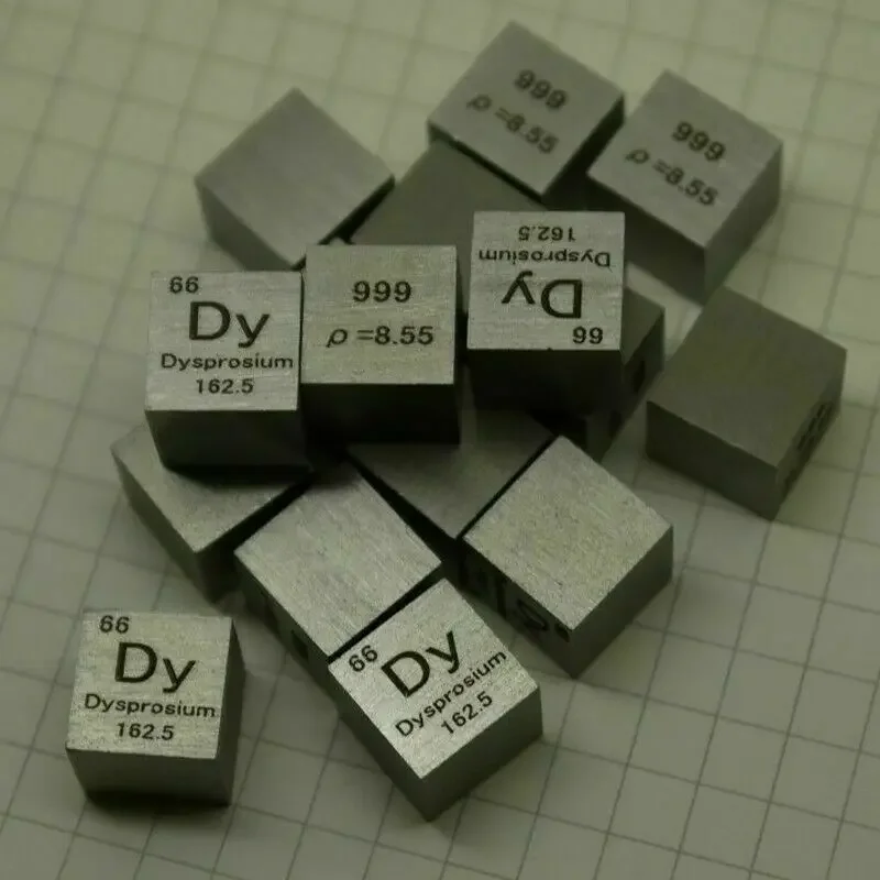 Imagem -04 - Dysprosium Cubic Periodic Table Cube Elemento Metálico Raro Amostra em Bloco 999 Puro Dysprosium Cubic Metal Gift 10 mm