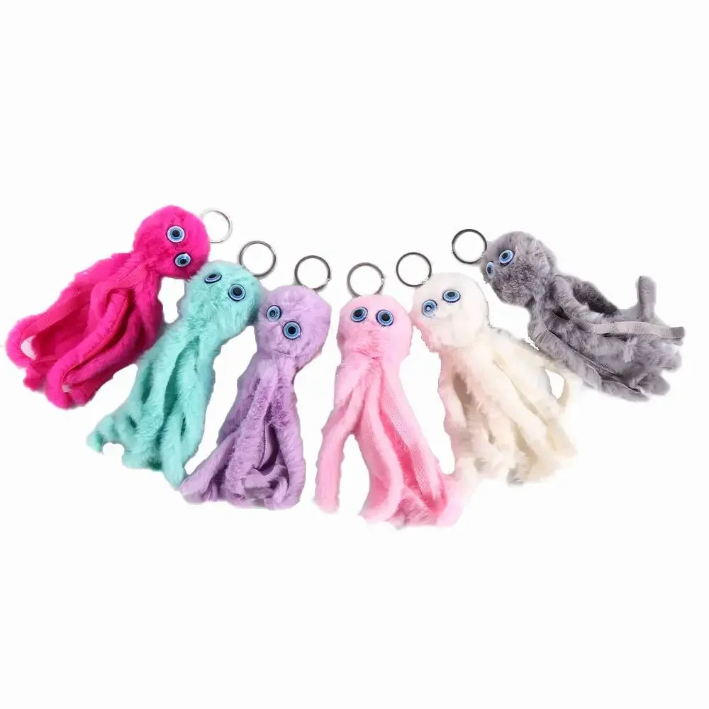 1PCS 18CM Kawaii Plush Octopus Key Chain Cartoon Creative Lady Backpack Pendant Female Cute Stuffed Keychain Bag Keyring