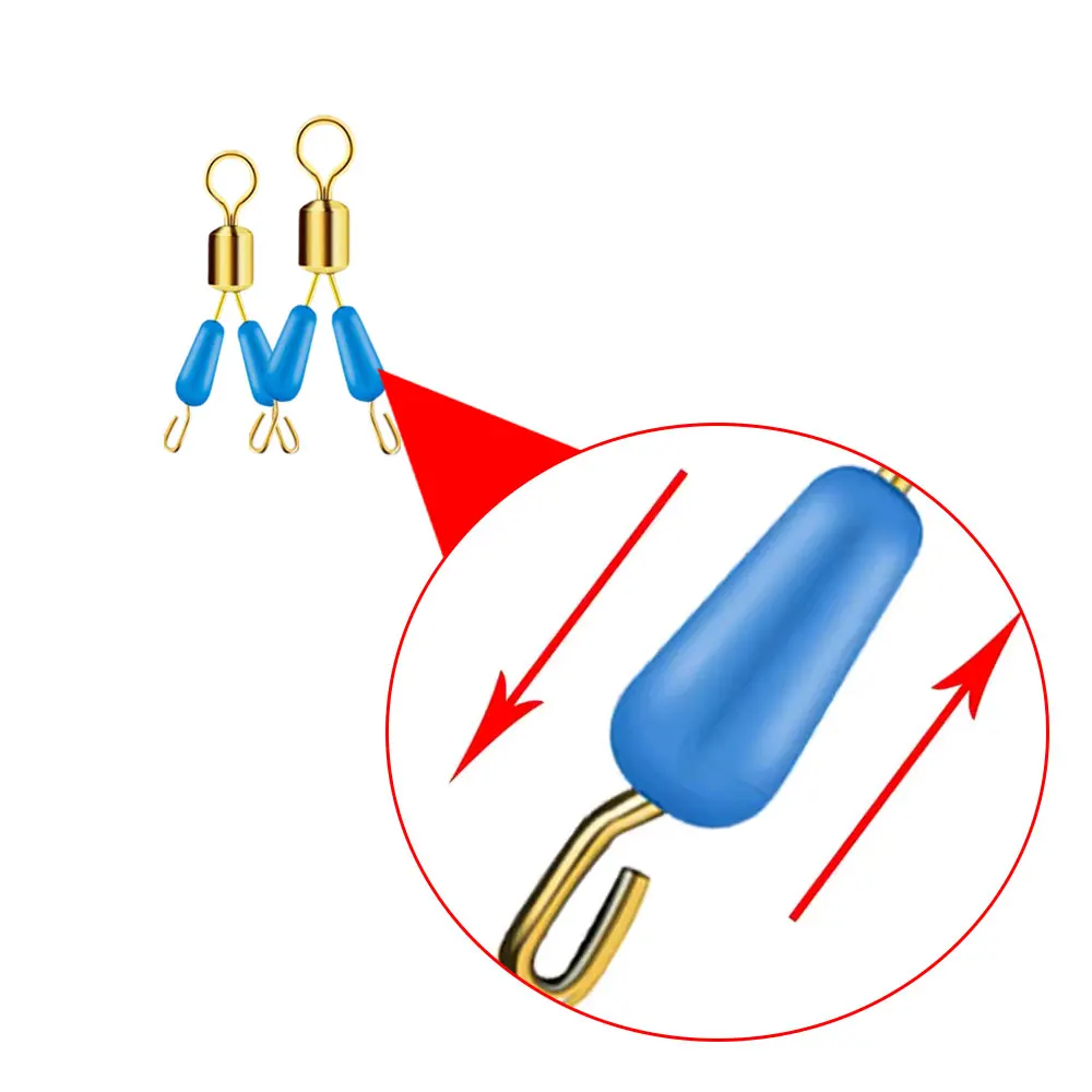10 stücke Angeln Doppel Haken Wirbel Binden Stecker Linie Schnelle Bifurkation Wirbel Y-Förmigen Raum Bean Fisch Tackle-Tool zubehör
