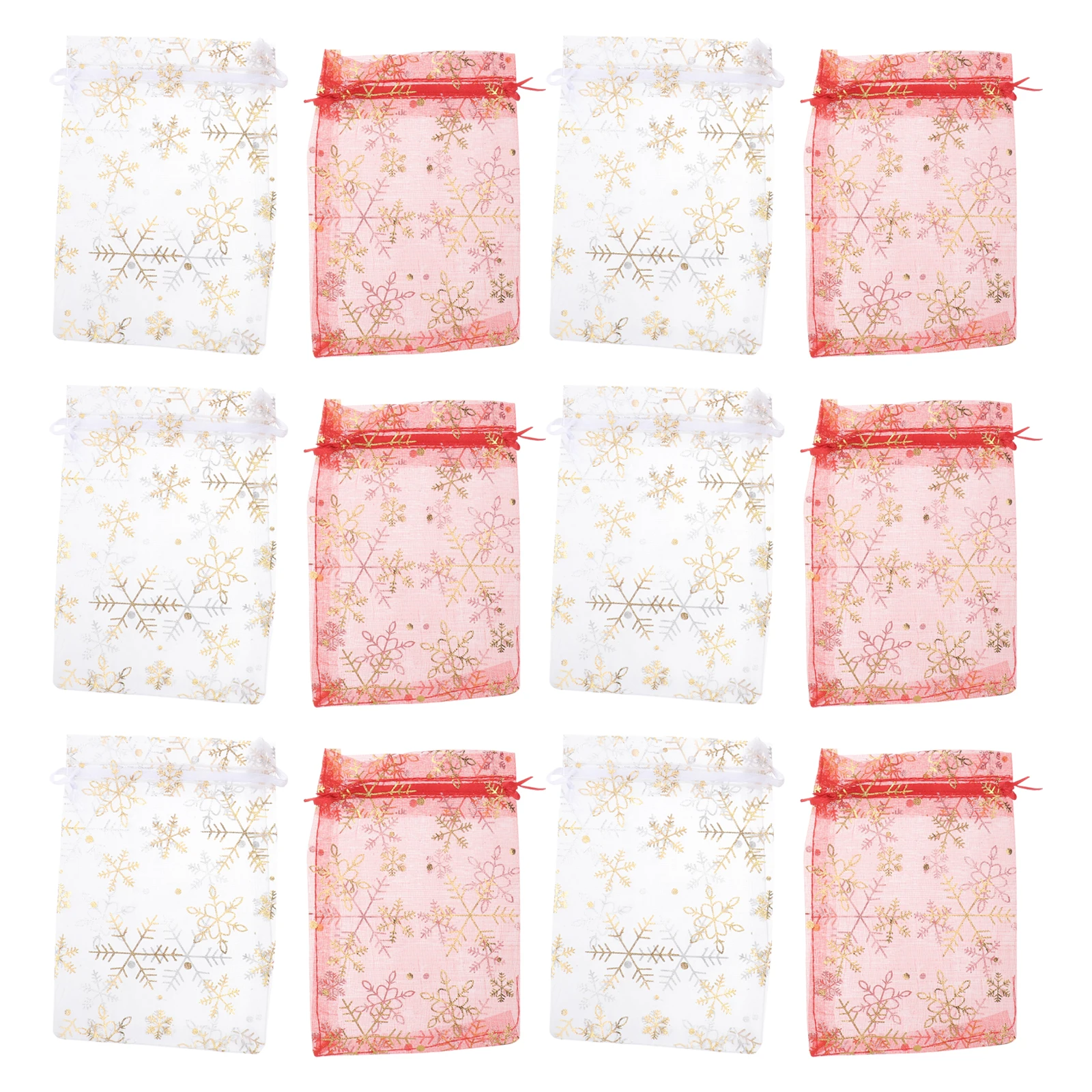 

50pcs Transparent Organza Gift Bags Drawstring Yarn Christmas Jewelry Packaging Favor Pouches Wedding Party Supplies