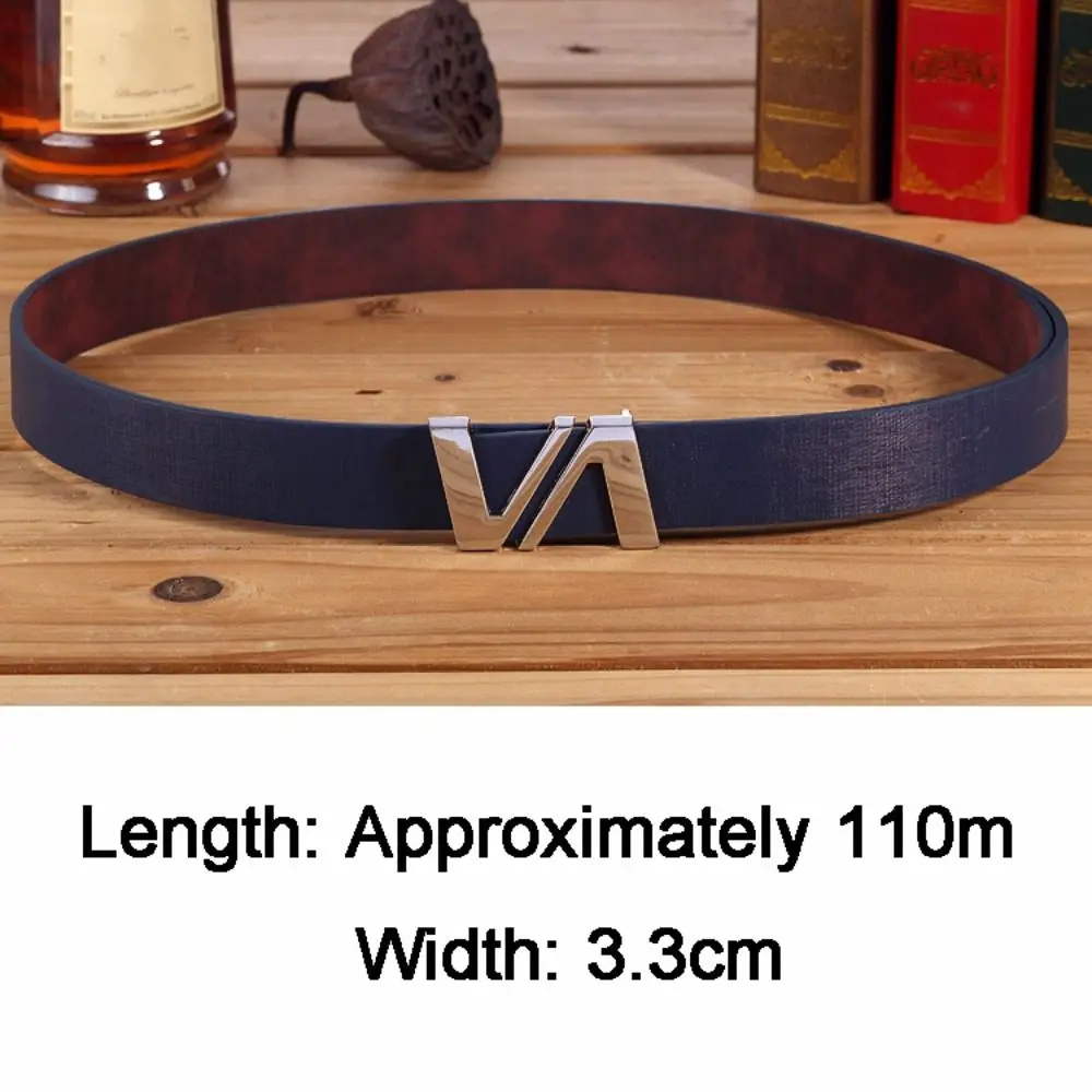 حزام جلد V حروف رائج للرجال والنساء ، حزام خصر ، متعدد الاستخدامات ، عصري ، تصميم فاخر