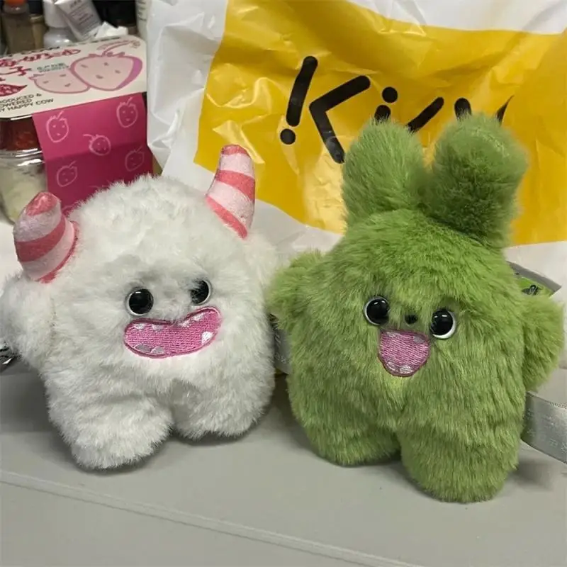 2/1pc Cute Snow Monster Plush Pendant School Bag Pendant Car Plush Pendant Creative Accessories Children Accompanying Toys Gifts