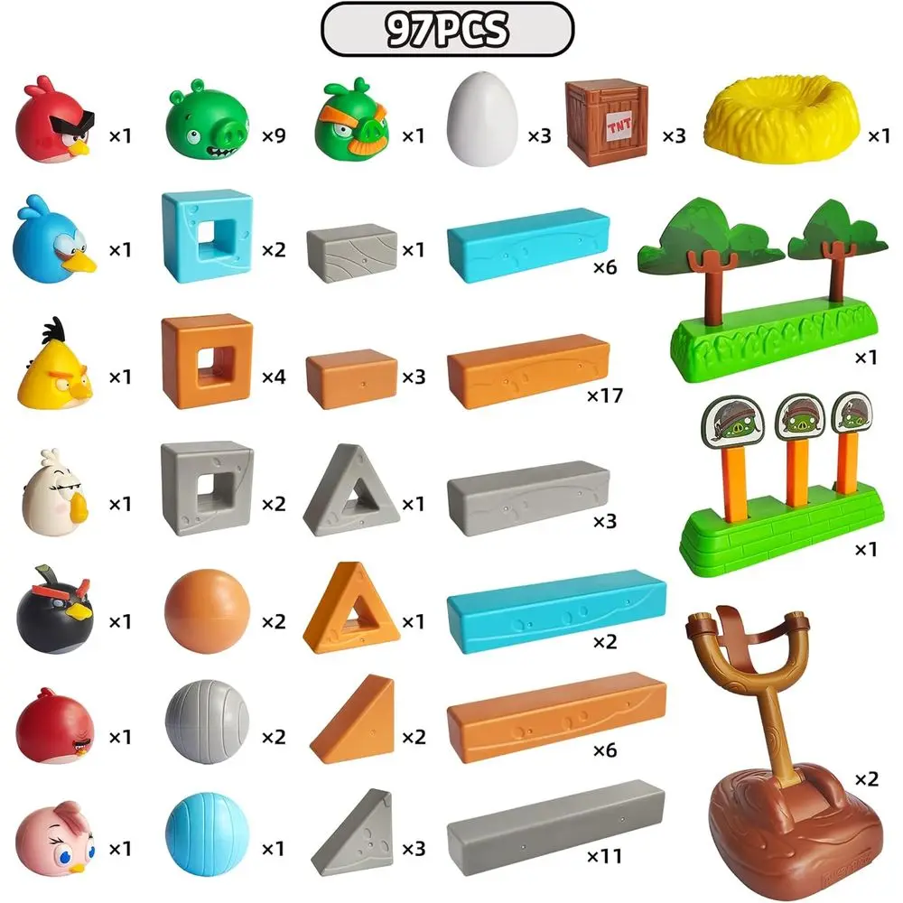 แองกรี้เบิร์ดส์ พิกซิตี้ สไตรค์ 2:ชุดตัวต่อ 97 ชิ้น พร้อมหนังสติ๊กและเครื่องยิงลูกธนูสำหรับการผจญภัยในอวกาศ