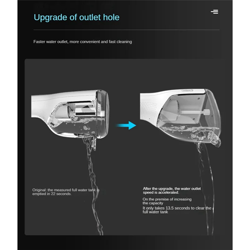 A66T-Oral Irrigator USB Rechargeable Water Flosser Portable Water Jet 330ML Water Tank Waterproof Teeth Cleaner