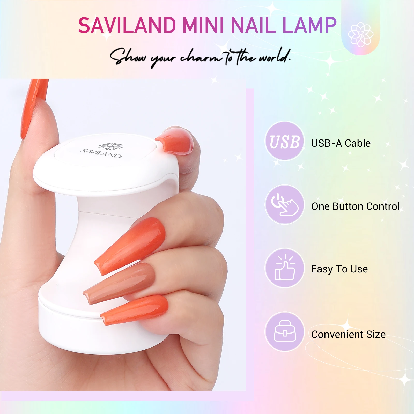 Saviland كروم مسمار مسحوق كاتب كيت 6 ألوان حورية البحر الأبيض اللؤلؤ مع 16 واط مصباح صغير أعلى هلام أدوات كاملة لفن الأظافر #6