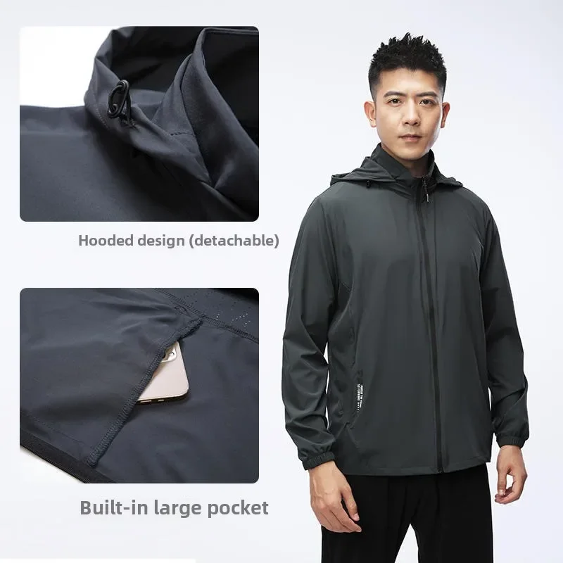 

Winter Hoodies Sport Shirt Men Hat Zipper Running Jackets Fitness Gym Sports Clothing Sport Top Men's Sportswear