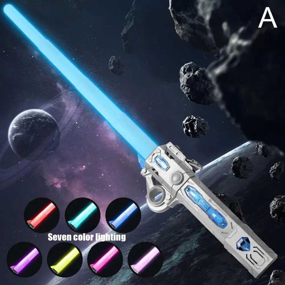 2in1 Retractable Lightsaber Finger Rotating Laser Sword Seven Colour Flash Children Combat Toy Add Party Performance Atmosphere