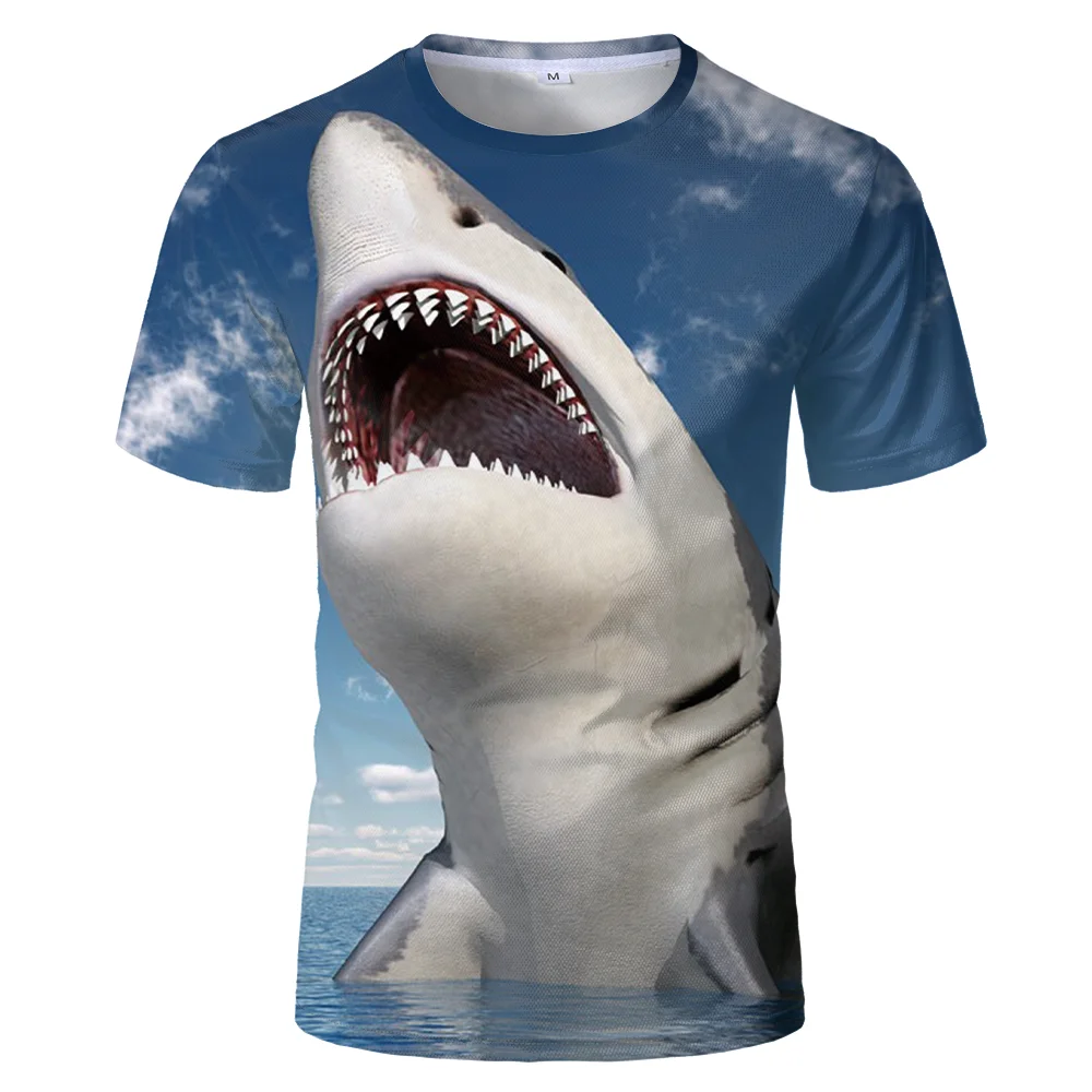 Summer Deep Sea Shark 3D Print T-Shirts Streetwear Men Casual Fashion Harajuku Oversized O-Neck T Shirt Tees Tops Clothing