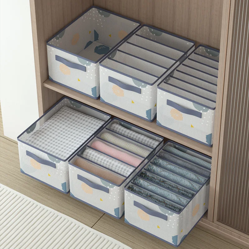 Jeans Organization Storage Box Clothes Organizer for Underwear Bra Ties T-Shirt Socks Organizer Box Folding Bedroom Storage Box