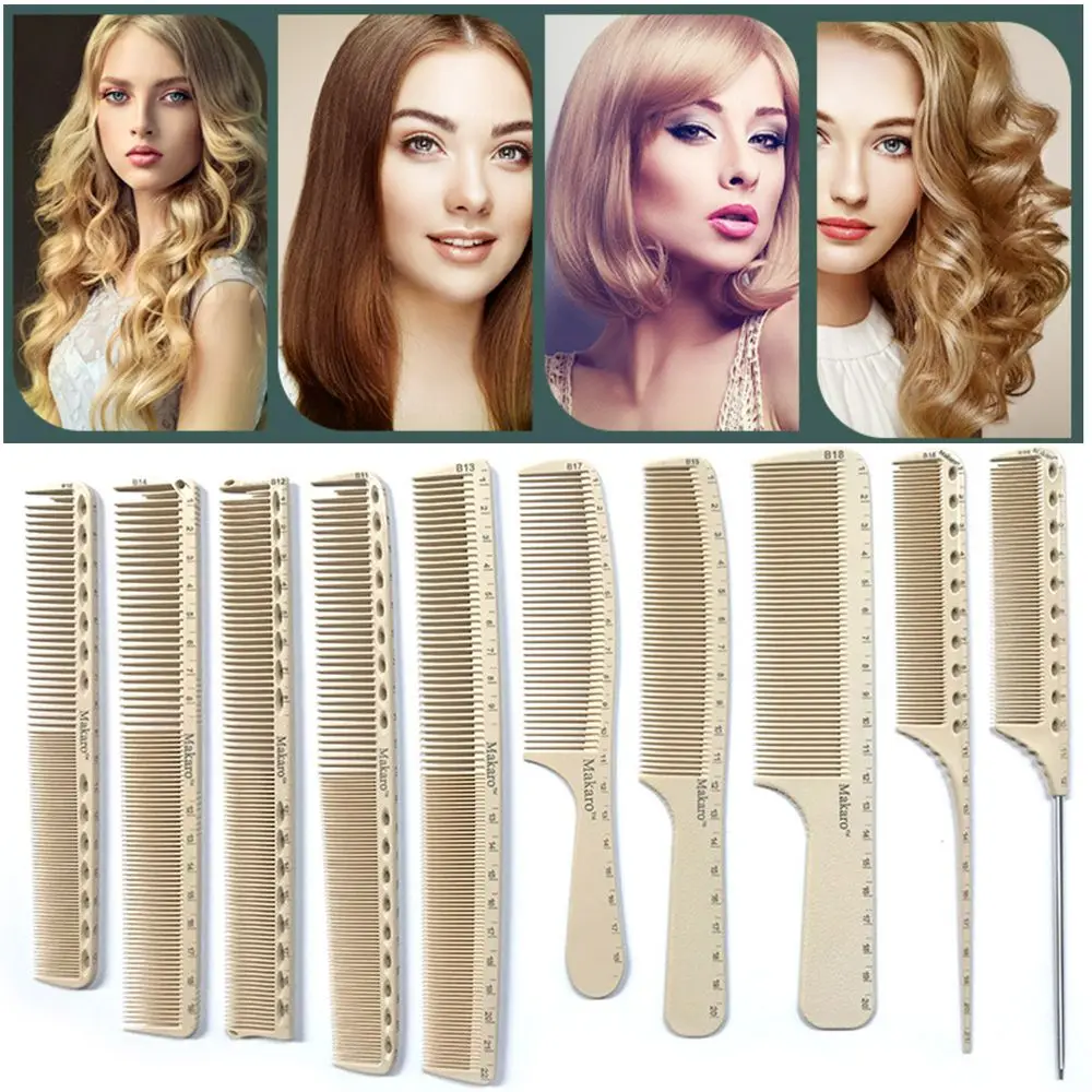 Men Women Plastic Salon Ruler Comb Barber Comb Laser Styling Combs Clear Scale