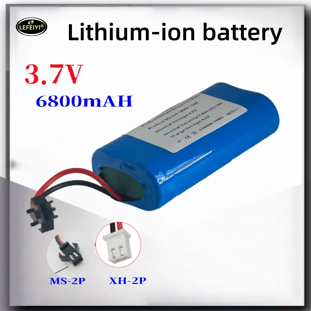 

18650 3.7V 6800mAh Rechargeable Lithium Battery Megaphone Speaker Monitors LED lights Protection Board +XH2.54 Plug