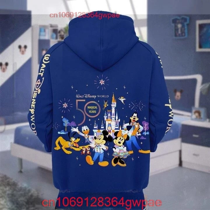 Sweat à capuche Disney 3D de dessins animés, meilleurs sweats à capuche WDW, dates du 50e ouvrier