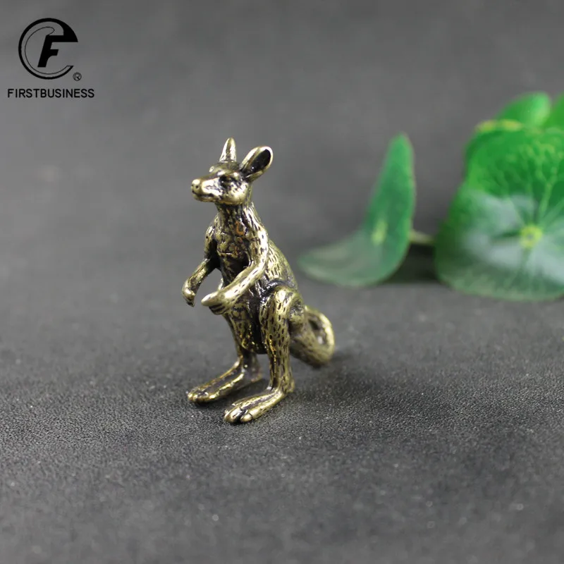 Vintage Brass Kangaroo Figurines Miniatures Tea Pet Crafts Desktop Small Ornaments Animal Home Decors Accessories Children Gifts