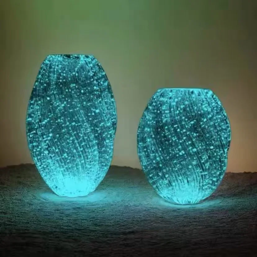 Vase lumineux maltose créatif simple en verre, arrangement de fleurs fluorescentes, vase de rehaussement d'eau
