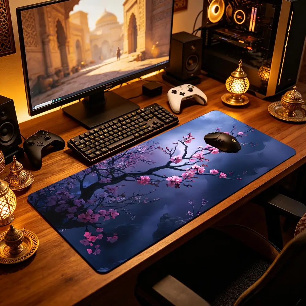 

Cherry Blossom mouse pad game pad rubber plus long table mat non-slip homeoffice decorative computer accessories Desk Accessorie