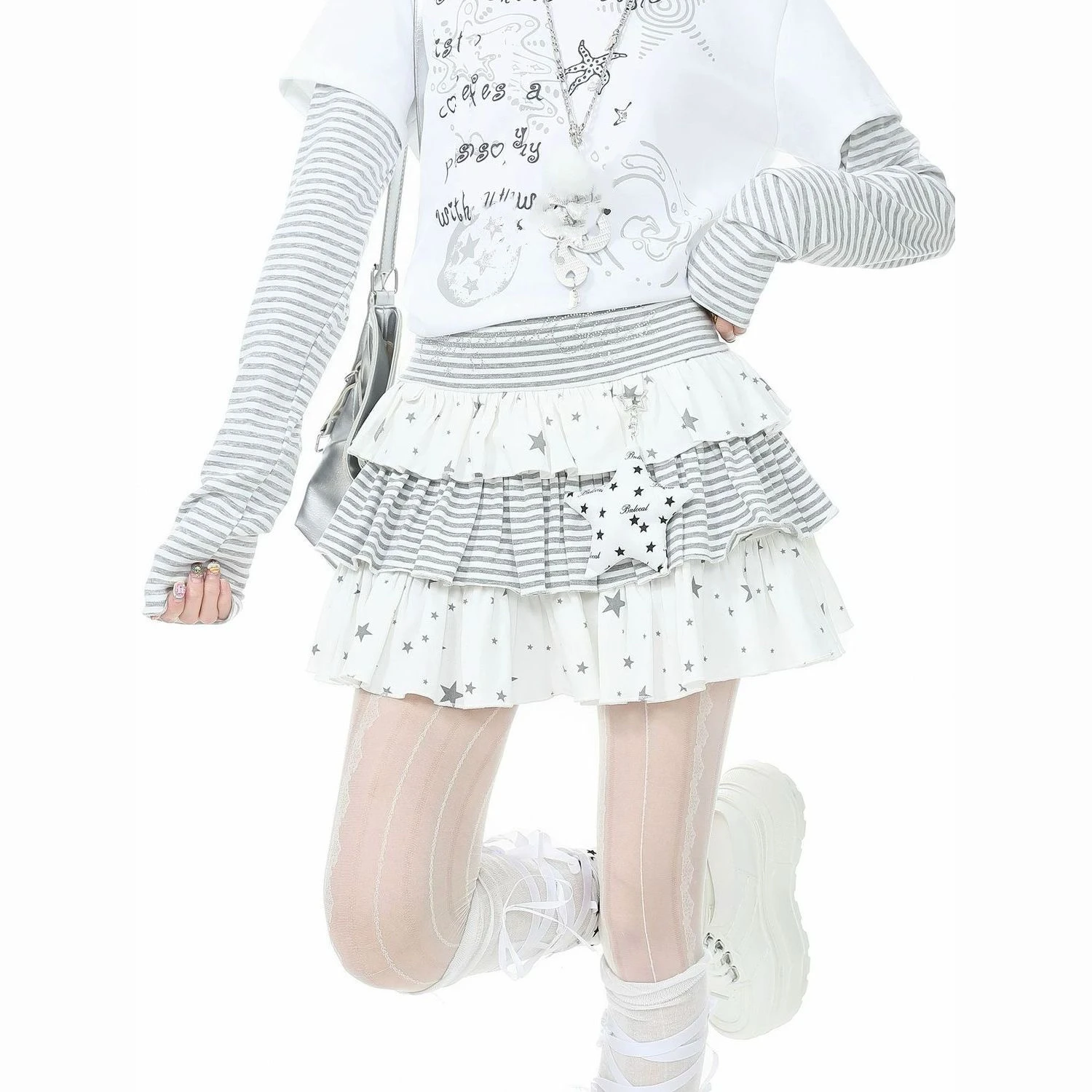 2000S Vintage Striped Patchwork Y2K Pleated Skirts Women Harajuku Y2k Lolita Mini Skirt High Waist Streetwear Cake Skirts Chic