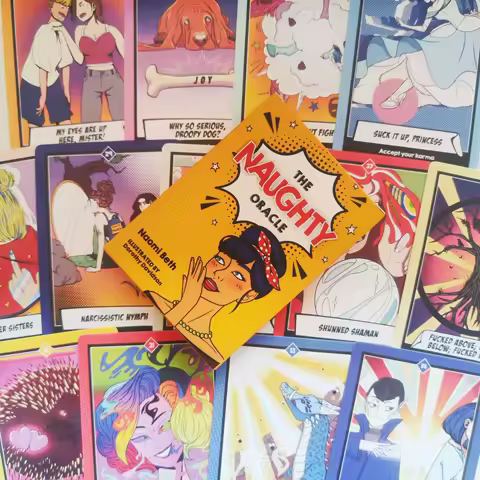 The Naughty Oracle 44pcs Deck English Version Fate Divination Tarot Board Playing Game,Halloween and Christmas Gifts