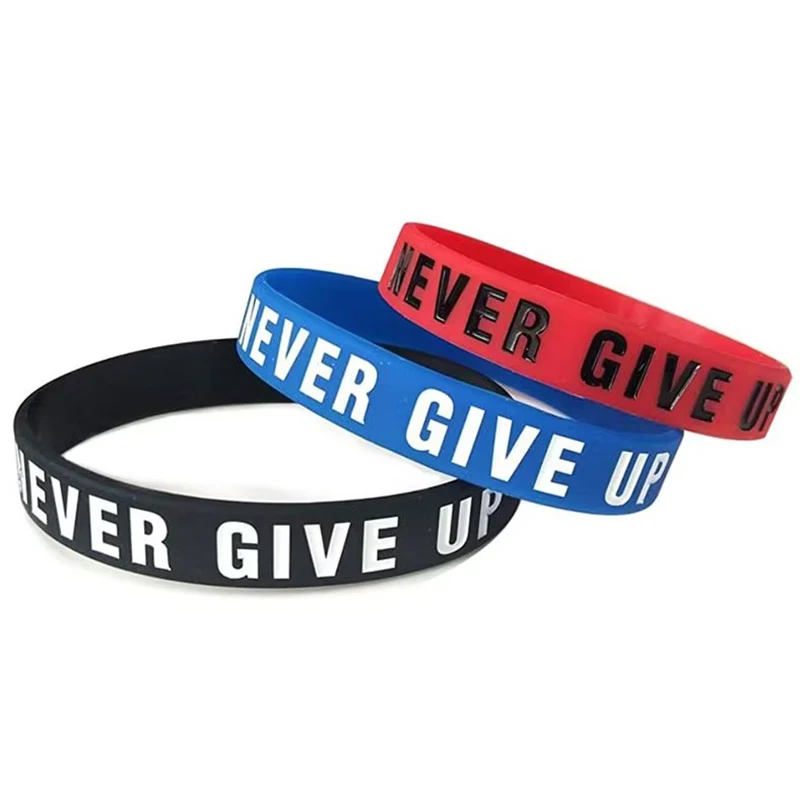 YERLLSOM 500pcs/Lot Customized Silicone Wristband for Adults Debossed Logo Sport Bracelet Gift